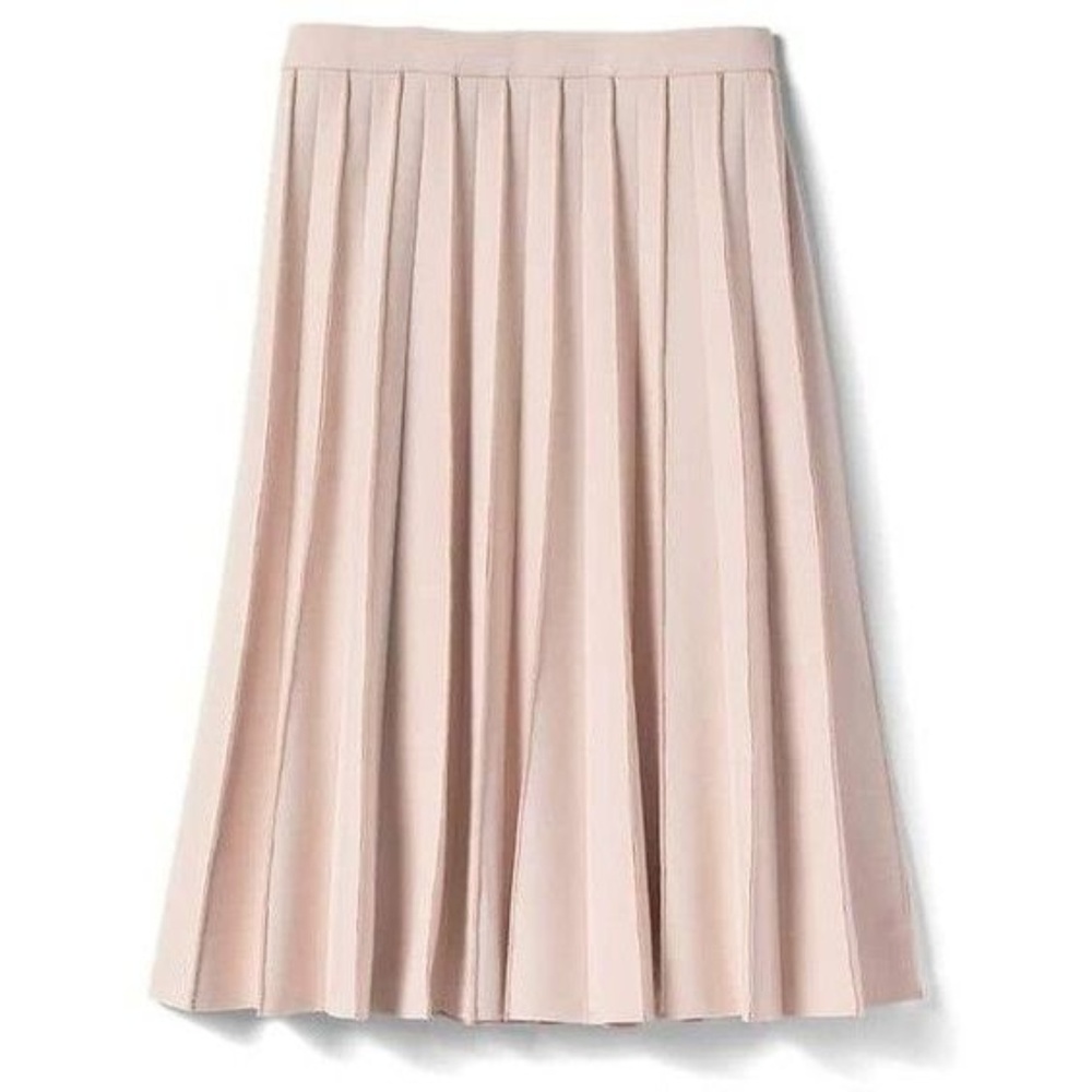 NEW BANANA REPUBLIC Pink Knit Pleated Midi Skirt
